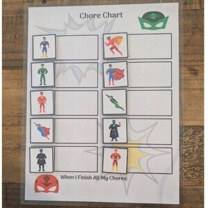 Super Hero Chore Chart, Token Board System, Reward Chart for Toddlers